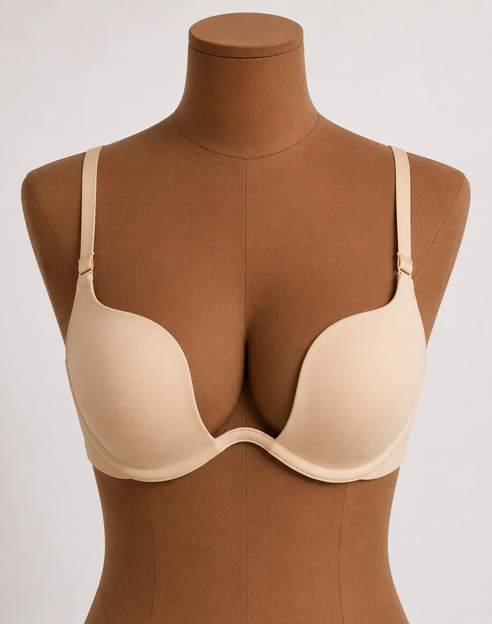 Beige Plunge Bra