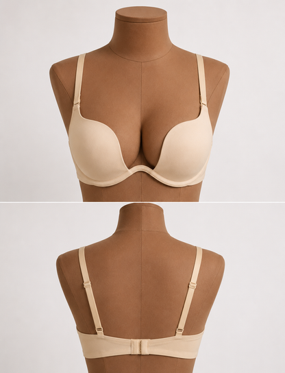 Beige Plunge Bra